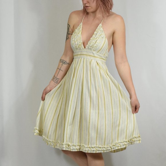J. Crew Dresses & Skirts - J. Crew Sylvan Linen Ruffle Halter Dress Sz 6
